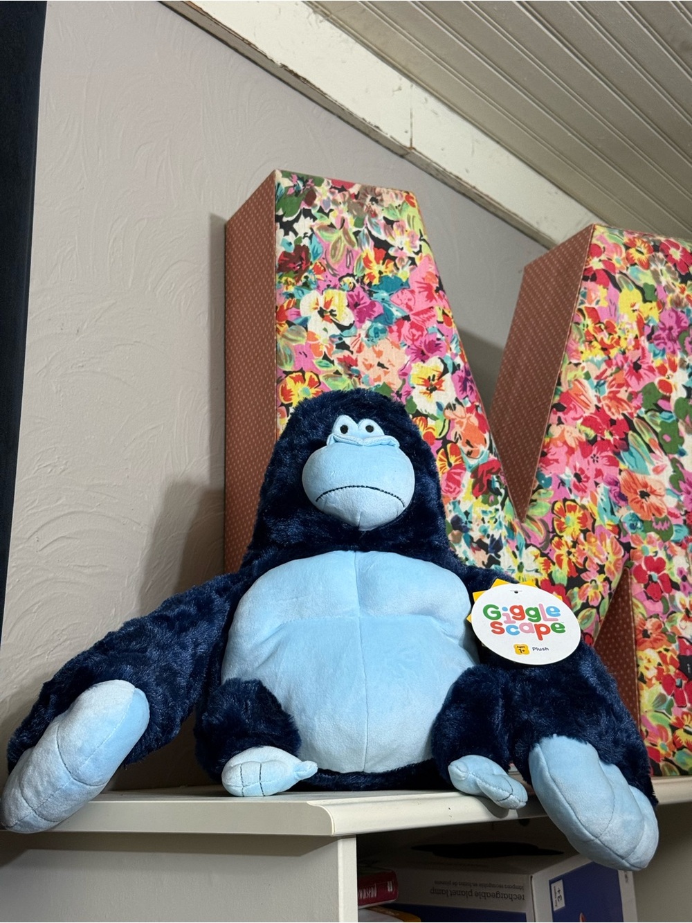 Gigglescape Blue Gorilla Ape Plush Stuffed Animal 12” Kid Room Nursery Decor NWT